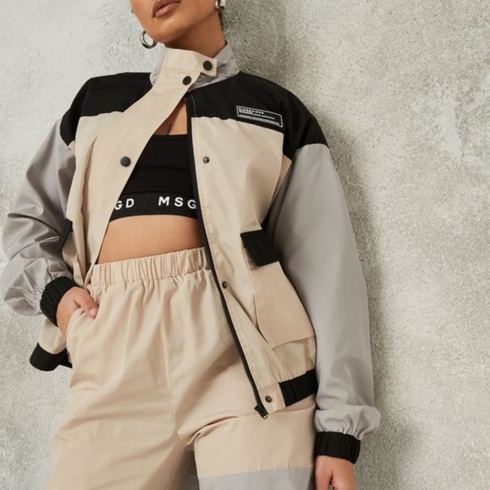 MISSGUIDED | nylon color block jacket